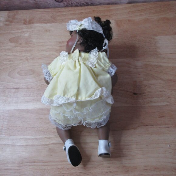 Musical African American 12" Porcelain Laying Doll - Plays Hush Little Baby - Picture 7 of 8